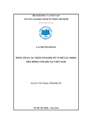 Luận văn phân tích các nhân tố kinh tế vĩ mô tác động đến dòng vốn tại việt nam