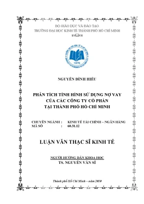 Luận văn phân tích tình hình sử dụng nợ vay của các công ty cổ phần tại thành phố hồ chí minh