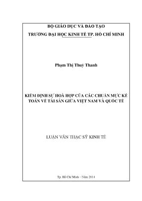 Luận văn kiểm định sự hòa hợp của các chuẩn mực kế toán về tài sản giữa việt nam và quốc tế