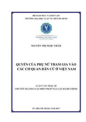 Quyền của phụ nữ tham gia vào các cơ quan dân cử ở việt nam