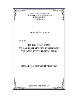 1127 kế toán bán hàng và xác định kết quả kinh doanh tại công ty tnhh quốc tiến 1 trần hồng hạnh luận văn đh quảng nam