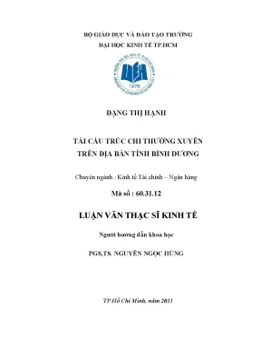 Luận văn tái cấu trúc chi thường xuyên trên địa bàn tỉnh bình dương