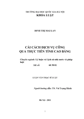 Cải cách dịch vụ công qua thực tiễn tỉnh cao bằng