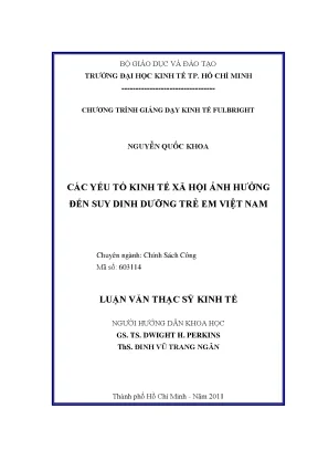 Luận văn các yếu tố kinh tế xã hội ảnh hưởng đến suy dinh dưỡng trẻ em việt nam