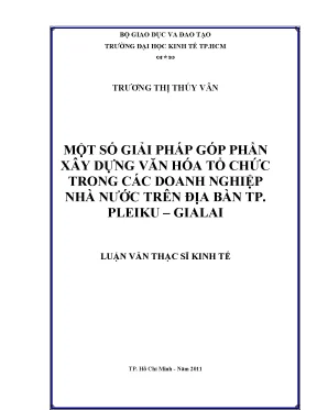 Luận văn một số giải pháp góp phần xây dựng văn hóa tổ chức trong các doanh nghiệp nhà nước trên địa bàn tp pleiku gialai