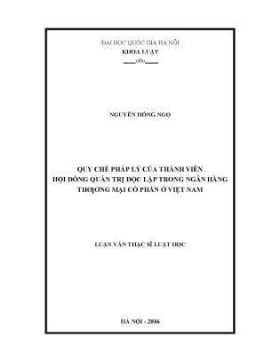 Quy chế pháp lý của thành viên hội đồng quản trị độc lập trong ngân hàng thương mại cổ phần ở việt nam
