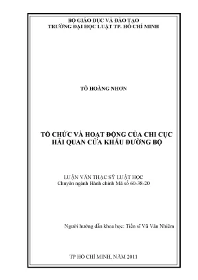 Tổ chức và hoạt động của chi cục hải quan cửa khẩu đường bộ