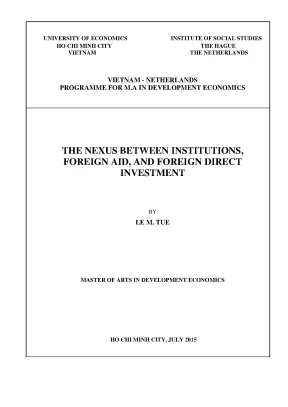 Luận văn the nexus between institutions foreign aid and foreign direct investment