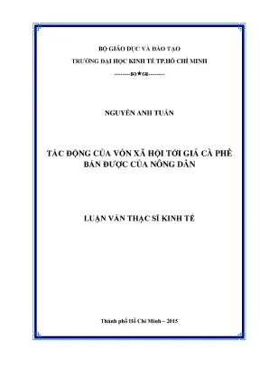 Luận văn tác động của vốn xã hội tới giá cà phê bán được của nông dân