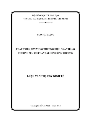 Luận văn phát triển bền vững thương hiệu ngân hàng thương mại cổ phần sài gòn công thương