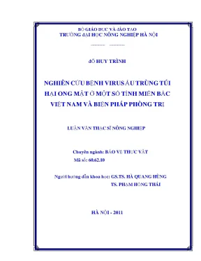 Nghiên cứu bệnh virus ấu trùng túi hại ong mật ở một số tỉnh miền bắc việt nam và biện pháp phòng trị