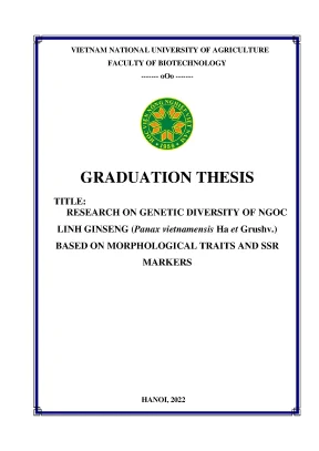 Research on genetic diversity of ngoc linh ginseng panax vietnamensis ha et grushv based on morphological traits and ssr markers