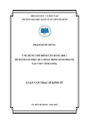 Luận văn ứng dụng thẻ điểm cân bằng bsc để đánh giá hiệu quả hoạt động kinh doanh tại vnpt vĩnh long