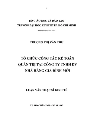 Luận văn tổ chức công tác kế toán quản trị tại công ty trách nhiệm hữu hạn dịch vụ nhà hàng gia đình mới