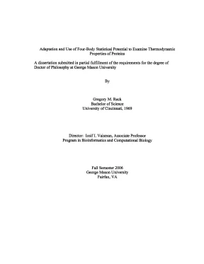 Luận án tiến sĩ adaptation and use of four body statistical potential to examine thermodynamic properties of proteins