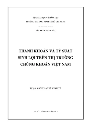 Luận văn thanh khoản và tỷ suất sinh lợi trên thị trường chứng khoán việt nam luận văn thạc sĩ