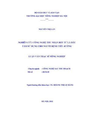 Nghiên cứu công nghệ thu nhận bột từ lá dâu tằm sử dụng cho người bệnh tiểu đường