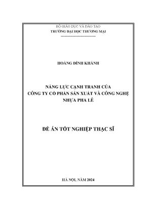 Luận văn năng lực cạnh tranh của công ty cổ phần sản xuất và công nghệ nhựa pha lê