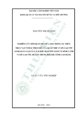 Nghiên cứu mối quan hệ giữa đặc điểm thực vật với sự phân bố của quần thể vượn cao vít tại khu bảo tồn loài và sinh cảnh vượn cao vít thuộc huyện trùng khánh tỉnh cao bằng