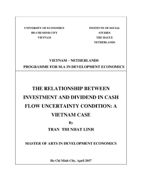 Luận văn the relationship between investment and dividend in cash flow uncertainty condition a vietnam case