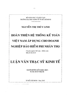 Luận văn hệ thống kế toán việt nam áp dụng cho doanh nghiệp bảo hiểm phi nhân thọ