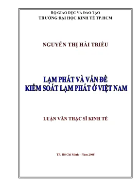 Luận văn lạm phát và vấn đề kiểm soát lạm phát ở việt nam 002