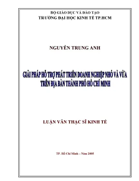 Luận văn giải pháp hỗ trợ phát triển doanh nghiệp nhỏ và vừa trên địa bàn thành phố hồ chí minh