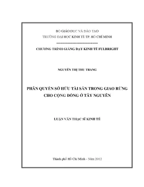 Luận văn phân quyền sở hữu tài sản trong giao rừng cho cộng đồng ở tây nguyên