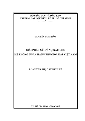 Luận văn giải pháp xử lý nợ xấu cho hệ thống ngân hàng thương mại việt nam