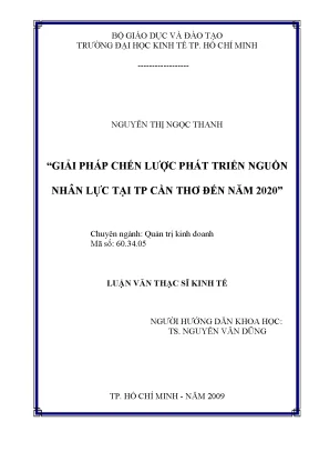 Luận văn giải pháp chiến lược phát triển nguồn nhân lực tại tp cân thơ đến năm 2020