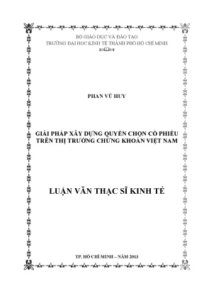 Luận văn giải pháp xây dựng quyền chọn cổ phiếu trên thị trường chứng khoán việt nam