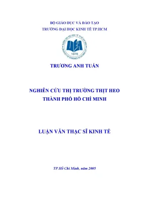Luận văn nghiên cứu thị trường thịt heo tại tp hồ chí minh