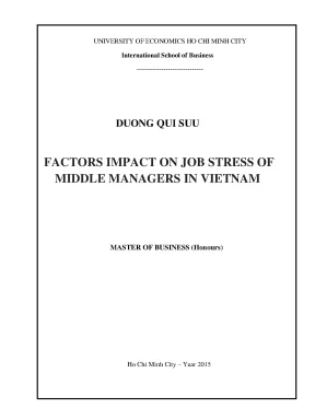 Luận văn factors impact on job stress of middle managers in vietnam
