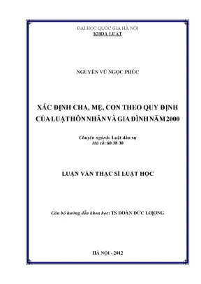 Xác định cha mẹ con theo quy định của luật hôn nhân và gia đình năm 2000
