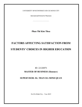 Luận văn factors affecting satisfaction from students in higher education