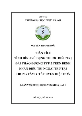 Nguyễn thanh hoài phân tích tình hình sử dụng thuốc điều trị đái tháo đường typ 2 trên bệnh nhân điều trị ngoại trú tại trung tâm y tế huyện hiệp hoà luận văn dược sĩ chuyên khoa cấp i