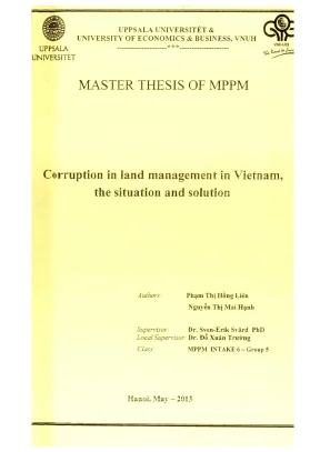 Luận văn thạc sĩ quản lý công corruption in land management in vietnam the situation and solution