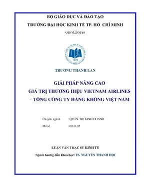 Luận văn giải pháp nâng cao giá trị thương hiệu vietnam airlines tổng công ty hàng không việt nam
