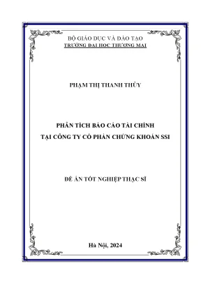 Luận văn phân tích báo cáo tài chính tại công ty cổ phần chứng khoán ssi