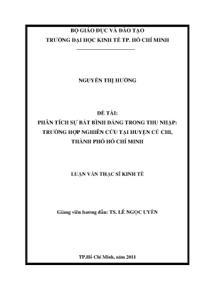 Luận văn phân tích sự bất bình đẳngtrong thu nhập trường hợp nghiên cứu tại huyện củ chi tphcm