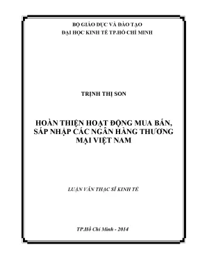 Luận văn hoàn thiện hoạt động mua bán sát nhập các ngân hàng thương mại việt nam