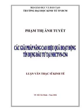 Luận văn các giải pháp nâng cao hiệu quả hoạt động tín dụng đầu tư tại nhctvn cn4
