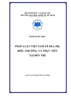 Luận văn pháp luật việt nam về hụi họ biêu phường và thực tiễn tại tỉnh bến tre