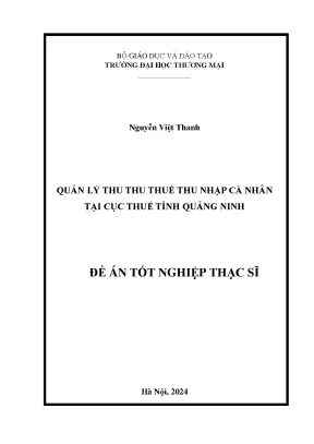 Luận văn quản lý thu thuế thu nhập cá nhân tại cục thuế tỉnh quảng ninh