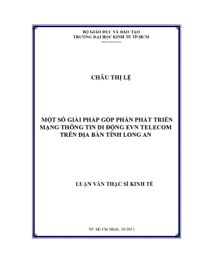 Luận văn một số giải pháp góp phần phát triển mạng thông tin di động evn telecom trên địa bàn tỉnh long an