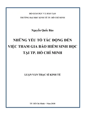 Luận văn những yếu tố tác động đến việc tham gia bảo hiểm sinh học tại tp hồ chí minh