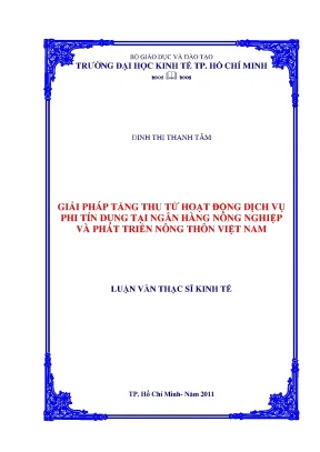 Luận văn giải pháp tăng thu từ hoạt động dịch vụ phi tín dụng tại ngân hàng nông nghiệp và phát triển nông thôn việt nam