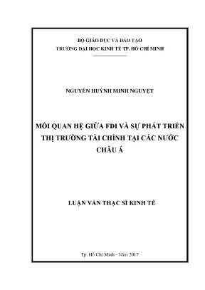 Luận văn mối quan hệ giữa fdi và sự phát triển thị trường tài chính tại các nước châu á