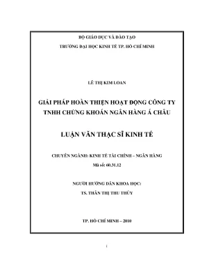 Luận văn giải pháp hoàn thiện hoạt động công ty tnhh chứng khoán ngân hàng á châu