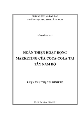 Luận văn hoàn thiện hoạt động marketing của coca cola tại tây nam bộ